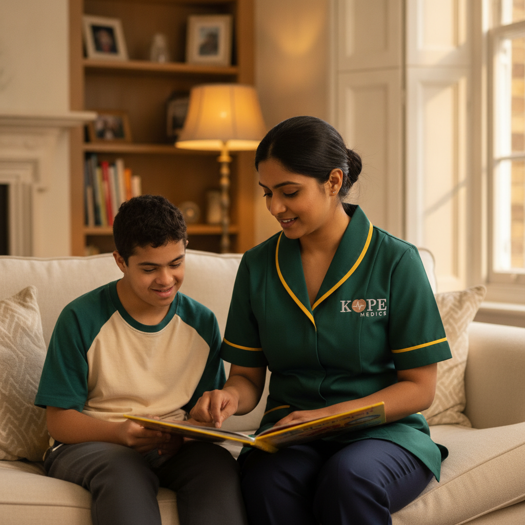 Kope-Medics specialist carer providing learning disability support at home in England, CQC-registered person-centred care for adults and young people