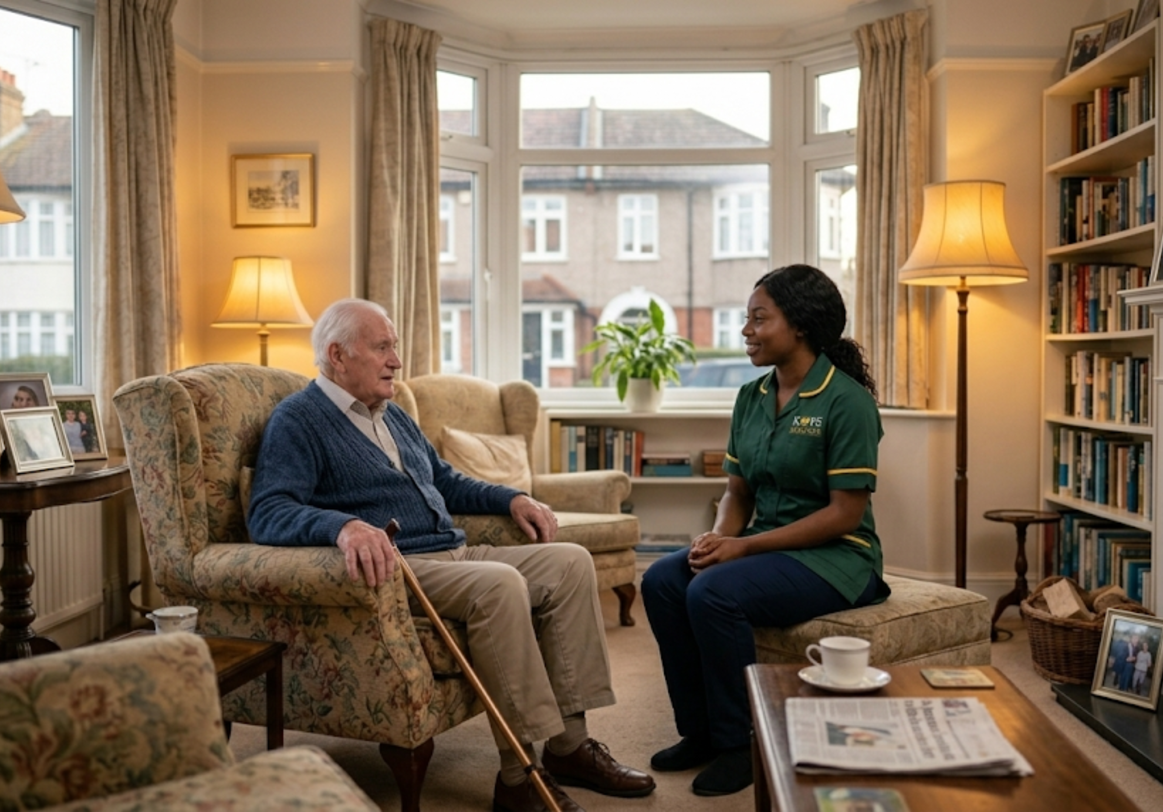 Kope-Medics live-in carer providing round-the-clock companionship and home support for an elderly man in London